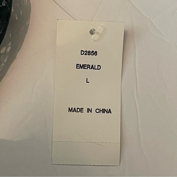 Neiman Marcus Sheer Green Lace Party Event Midi Dress NWT Size L - Picture 10 of 13